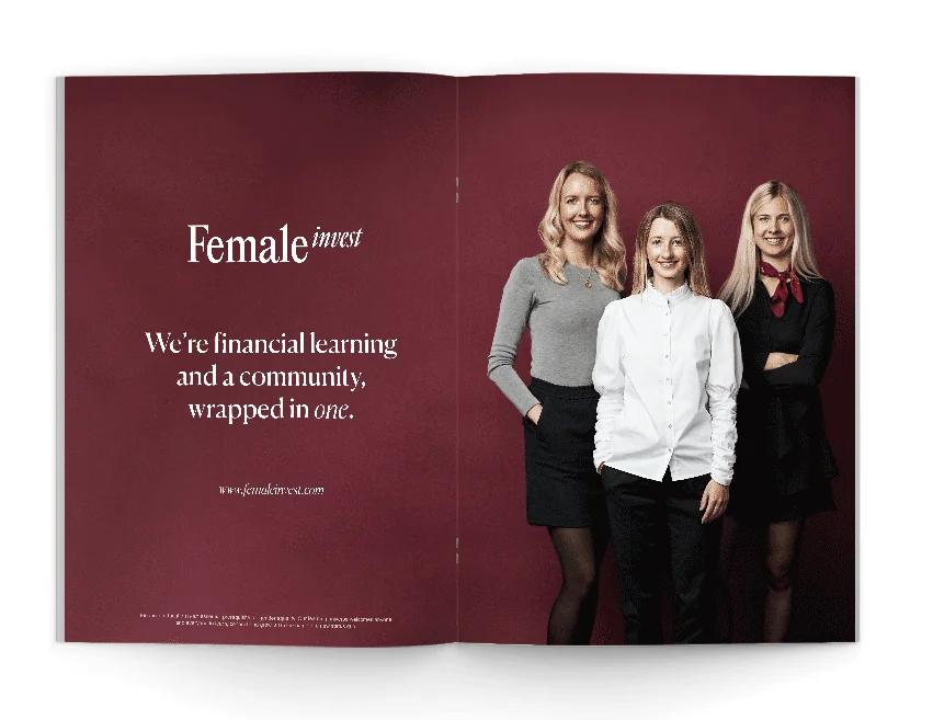 Double-page magazine advert