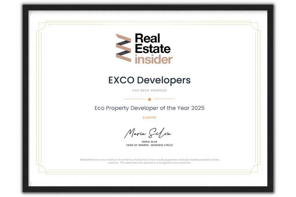Framed award winner certificate